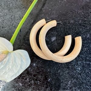 Free People Wooden Oversized Hoop Earrings